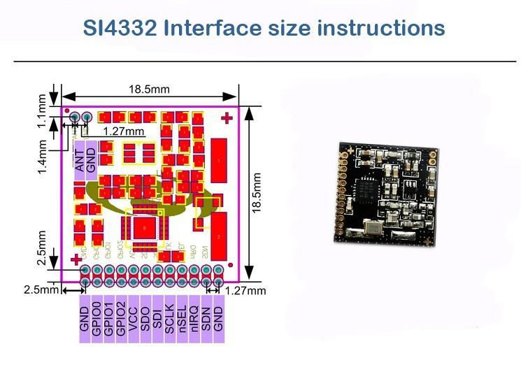 Miniatura: TRANSCEPTOR RF SI4432 433MHZ – 1000 METROS