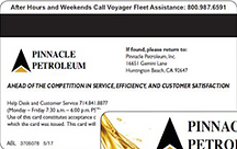 Pinnacle Petroleum Voyager Fleet Card