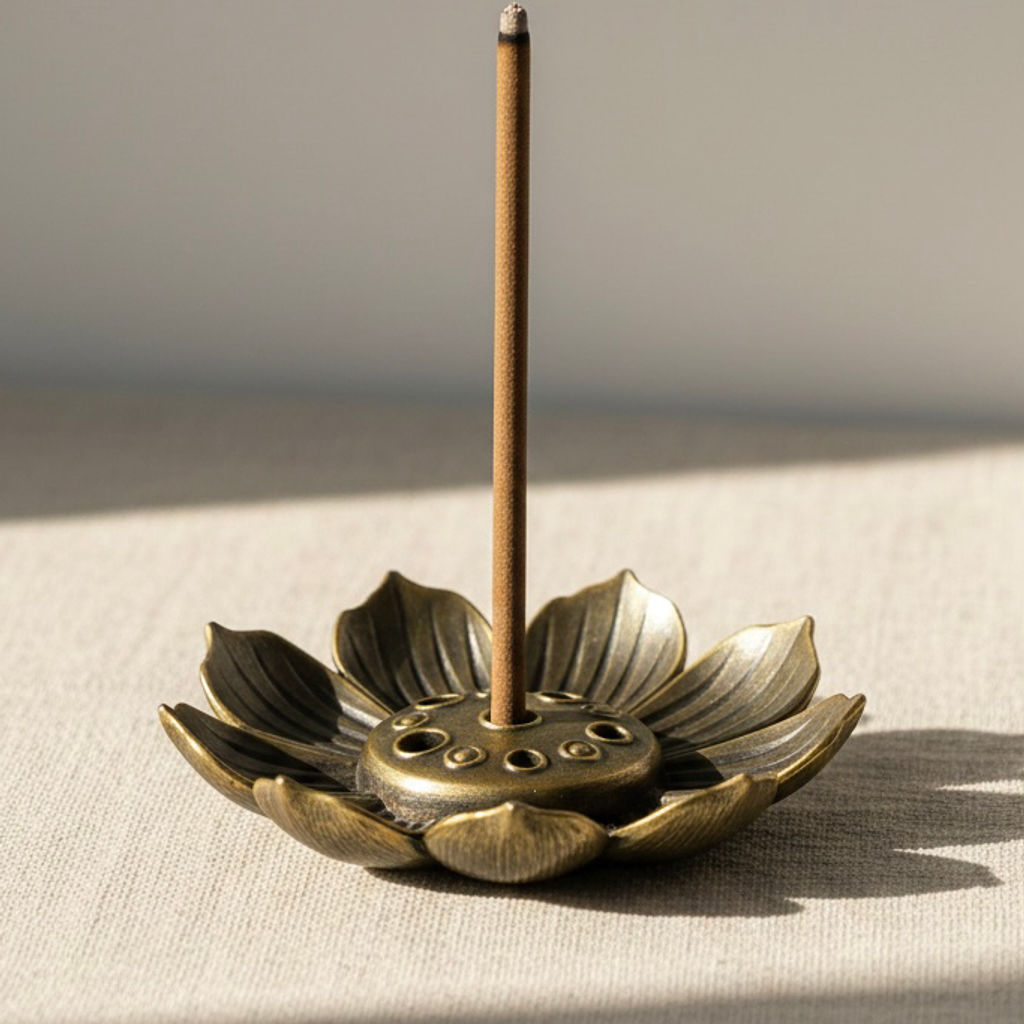 Porte-Encens Fleur de Lotus en Bronze