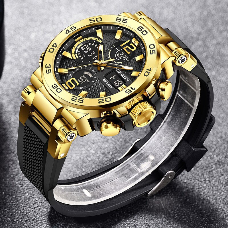 Thumbnail: FOXBOX Men's Diving Watch, Sporty, Water Resistant