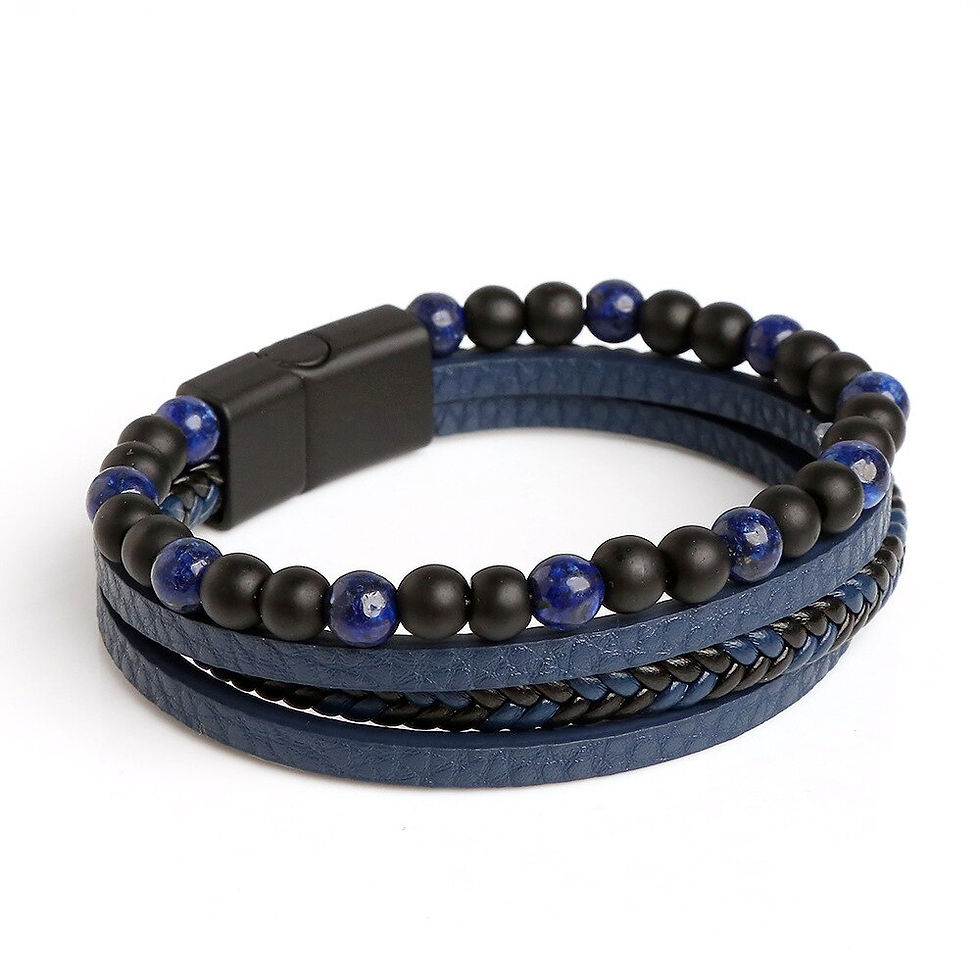 Thumbnail: Classic men's leather bracelet.