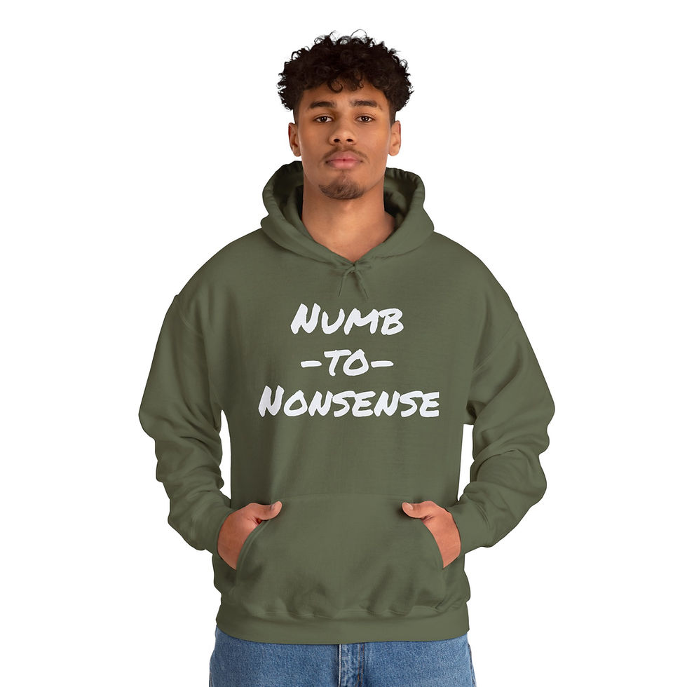 थंबनेल: Silent Rebel Numb to Nonsense Hoodie-S-5XL-Military Green-Mental Health Awarenes