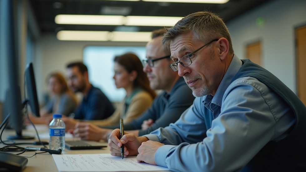 Close-up of a veteran attending a job training workshop