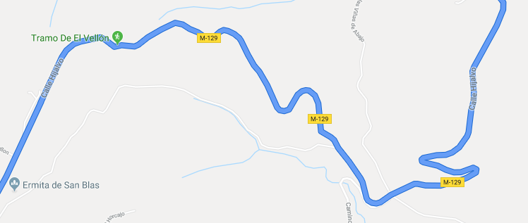 Tramo de la m129 a su paso por la localidad del vellón, madrid