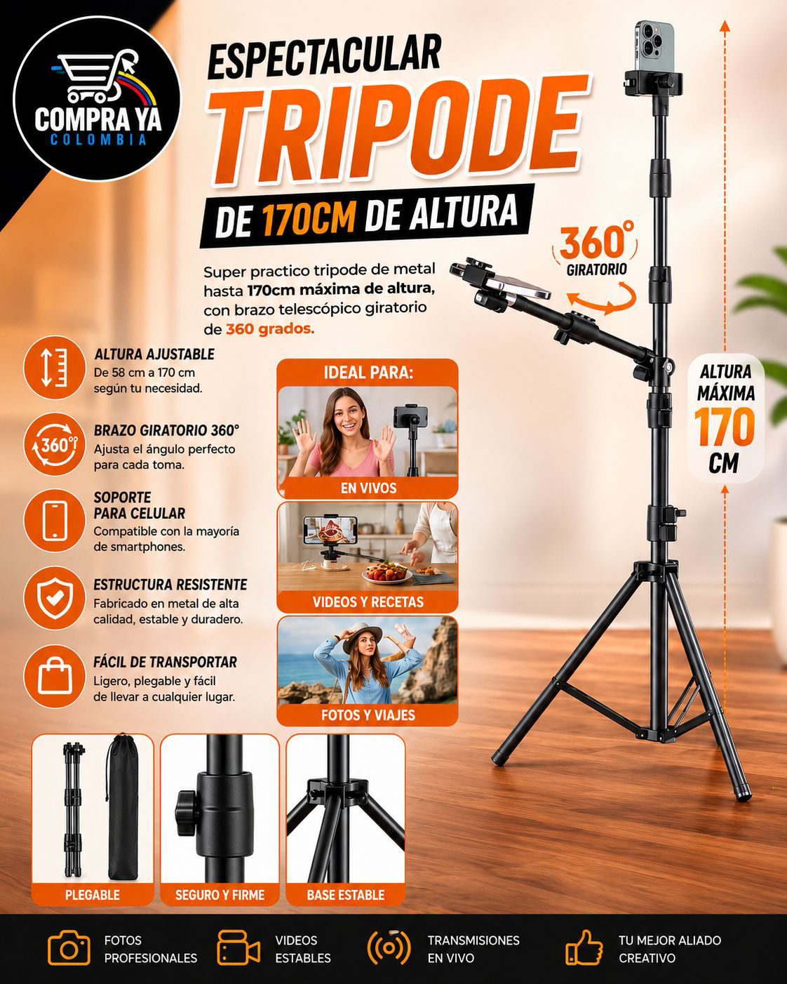 🛒-Tripode de 170cm