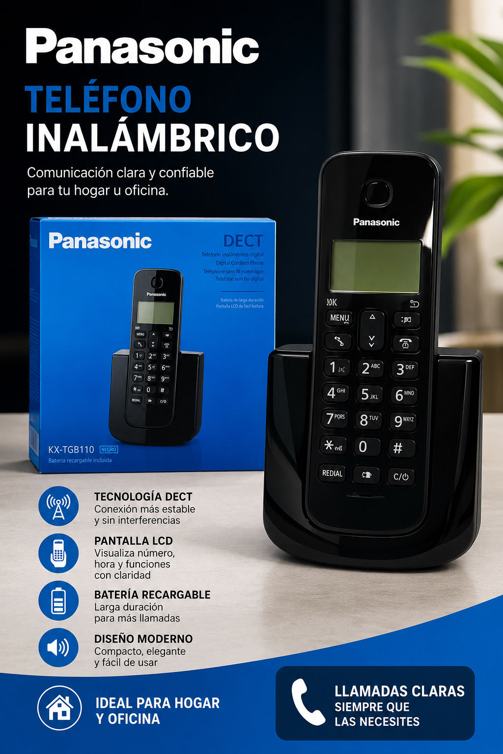 Teléfono panasonic inalámbrico