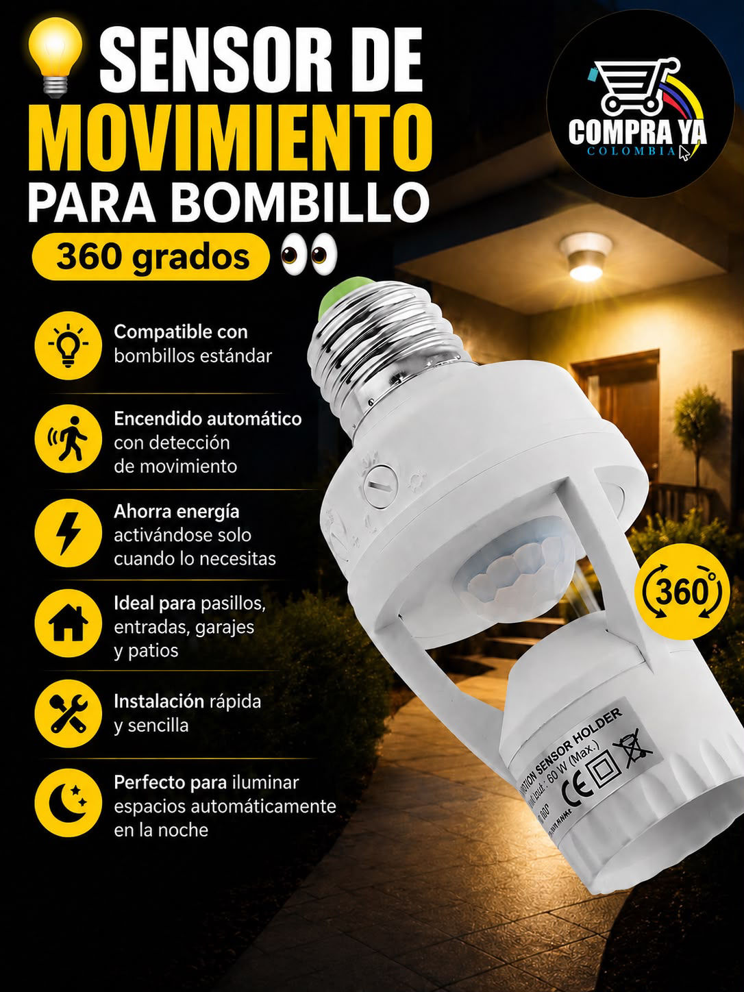 🛒- Sensor de movimiento para bombillo