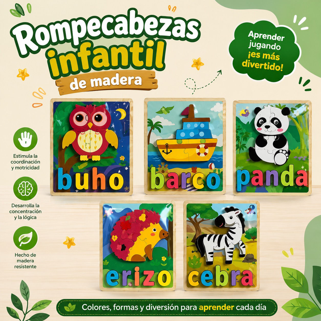Rompecabezas infantil de madera
