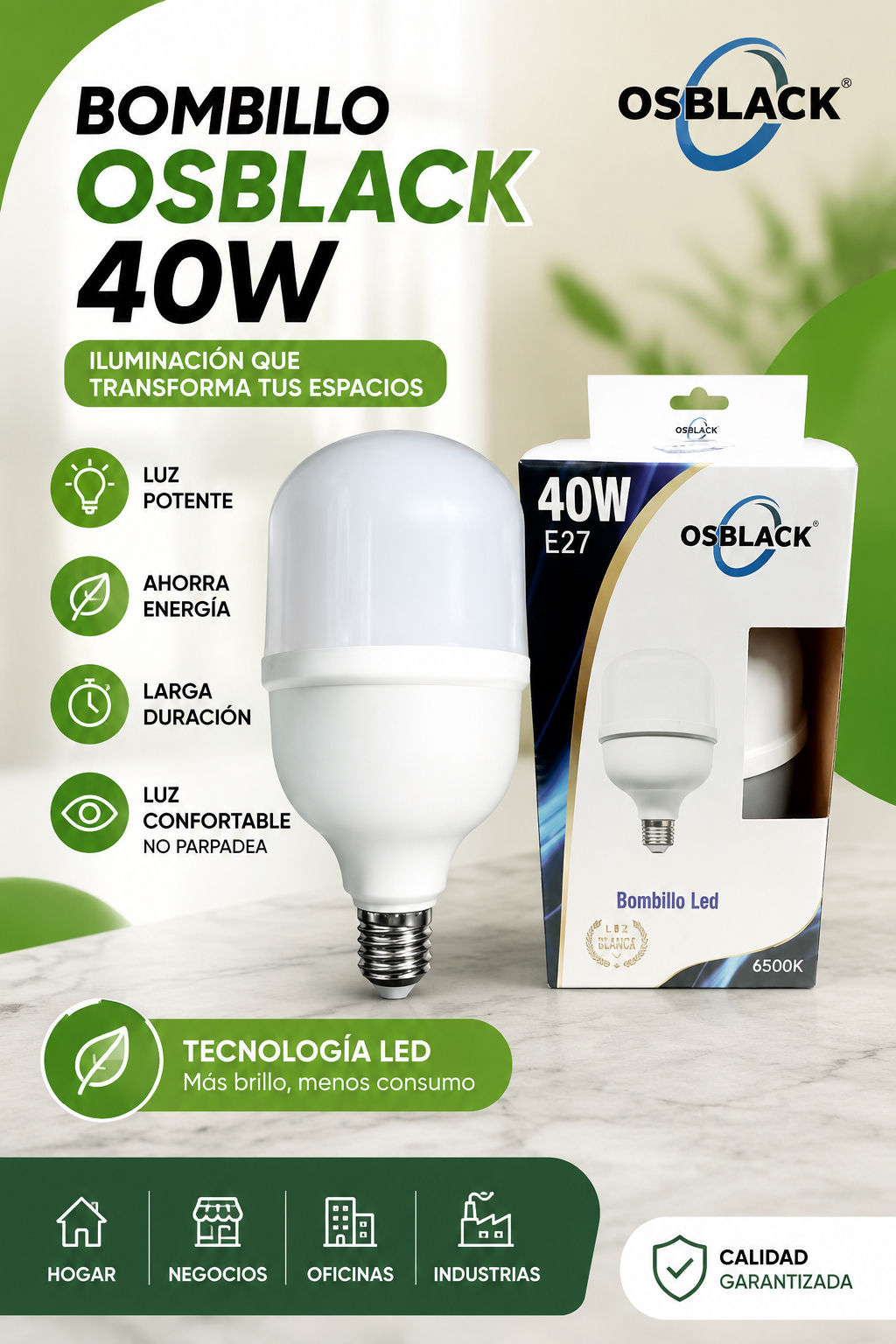 Bombillo Osblack 40W