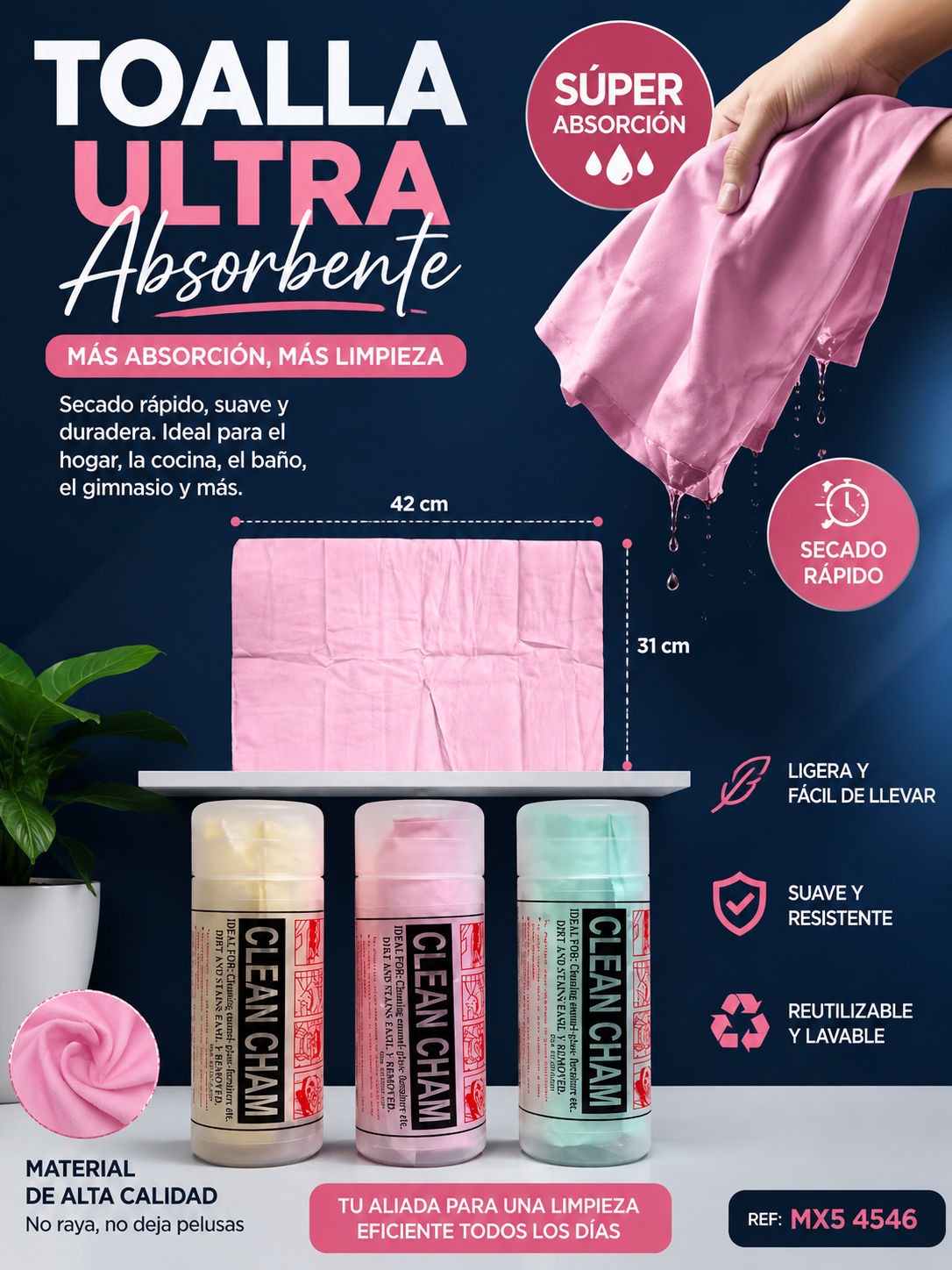 Toalla ultra absorbente