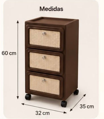 Miniatura: 🛒-Cajónera organizadora de 3 niveles con ruedas