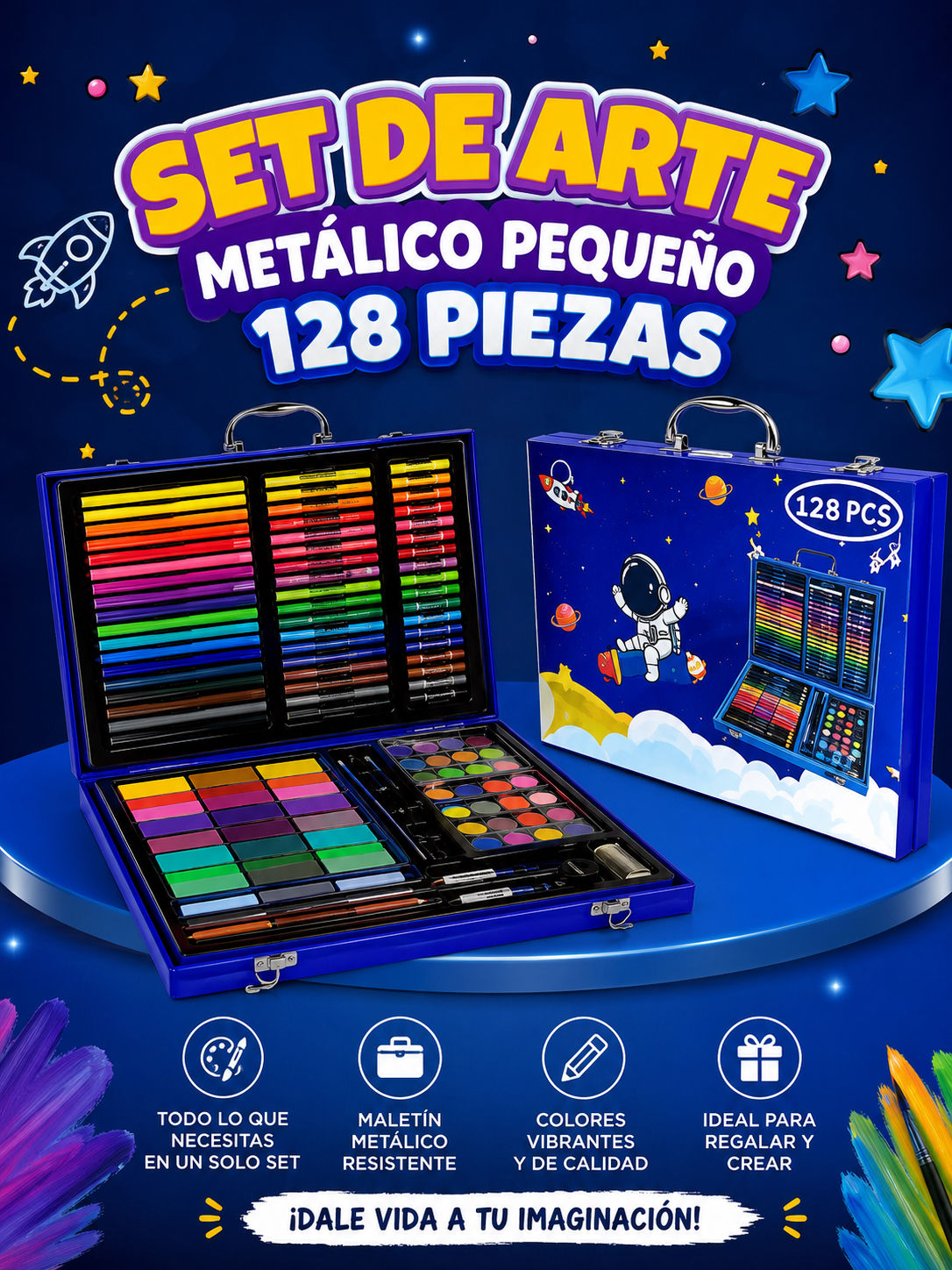 Set de arte metálico pequeño 128 piezas