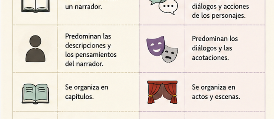 Diferencia entre género teatral y género narrativo