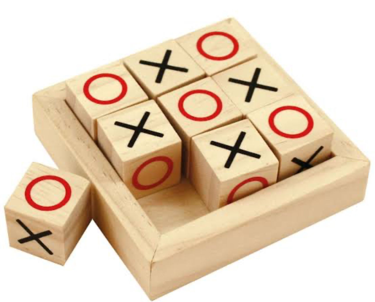 Wooden naughts and crosses game