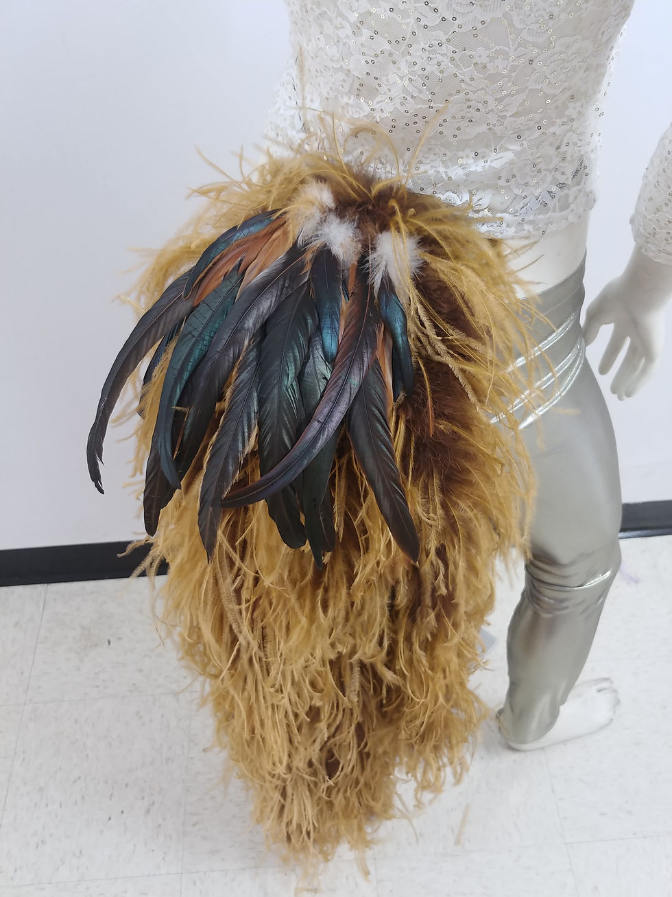Thumbnail: Vintage Gold Ostrich Bustle