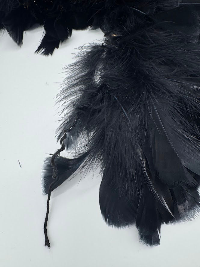 Thumbnail: Strung Black Turkey Ruffs – 80" Roll