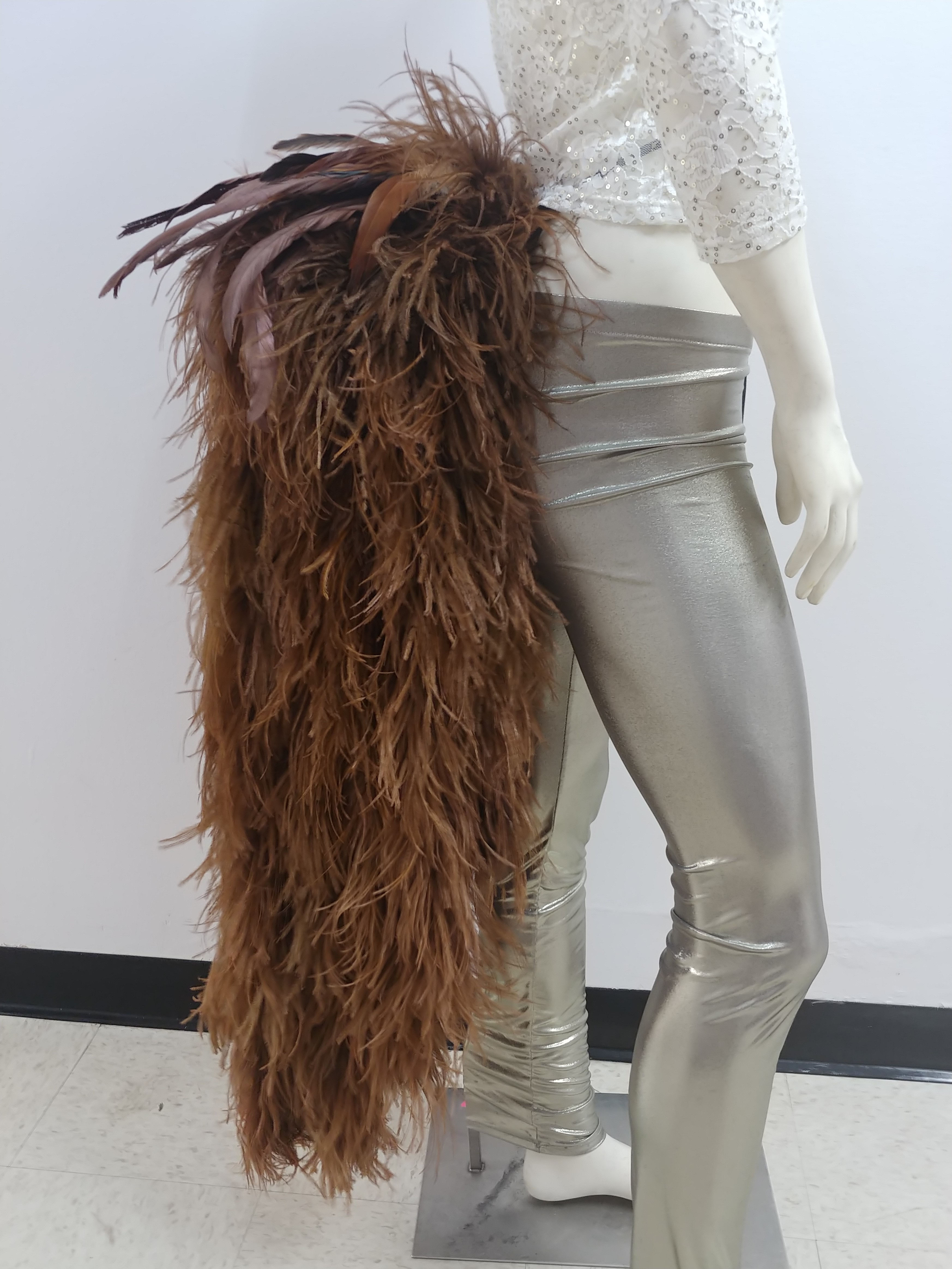 Brown Ostrich Bustle