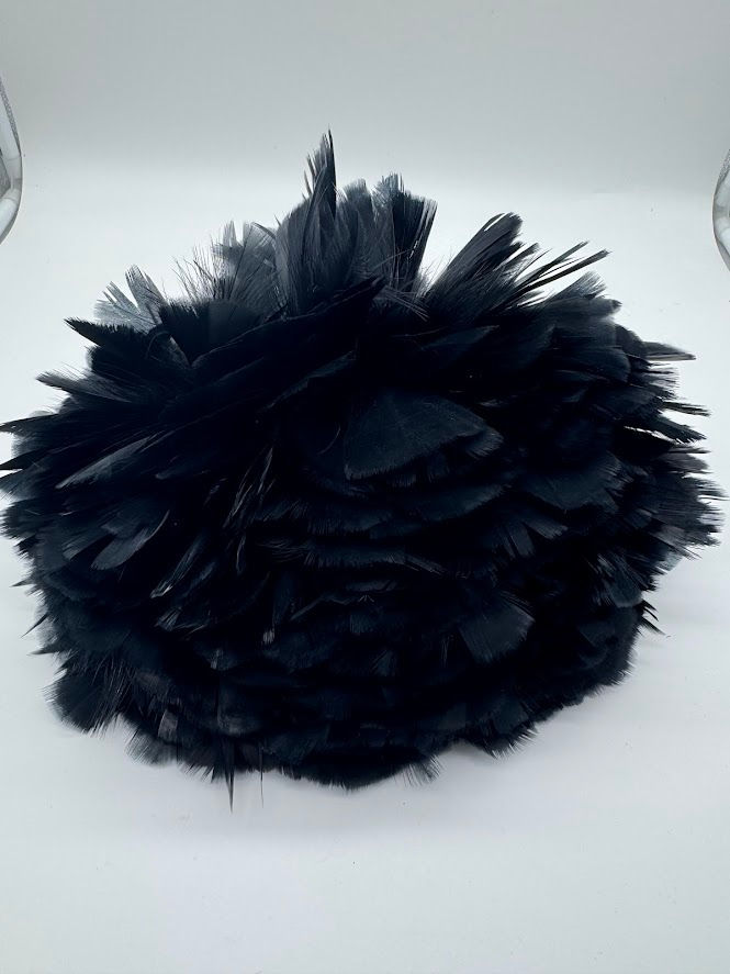 Thumbnail: Strung Black Turkey Ruffs – 80" Roll
