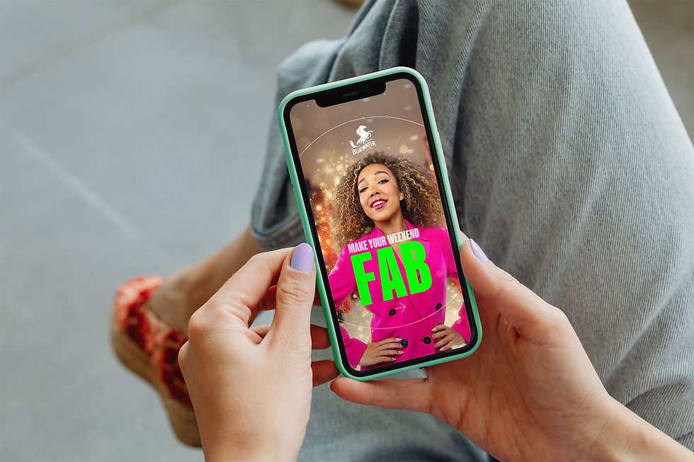 An image of the Drab to Fab campaign on a person's mobile phone.
