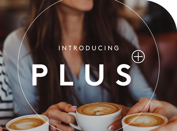 Introducing plus coffee graphic