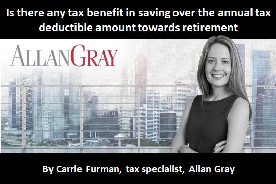 Is there any tax benefit in saving over the annual tax deductible amount towards retirement?