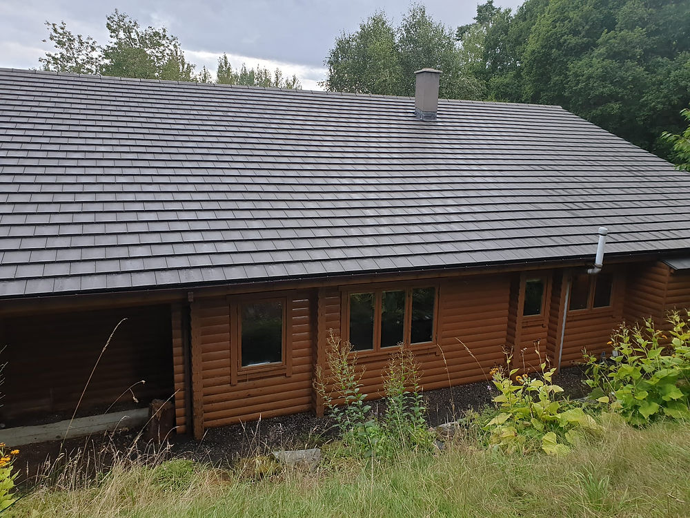 After picture roof cleaned in Central Scotland. Roof Cleaned by Altitude Scotland