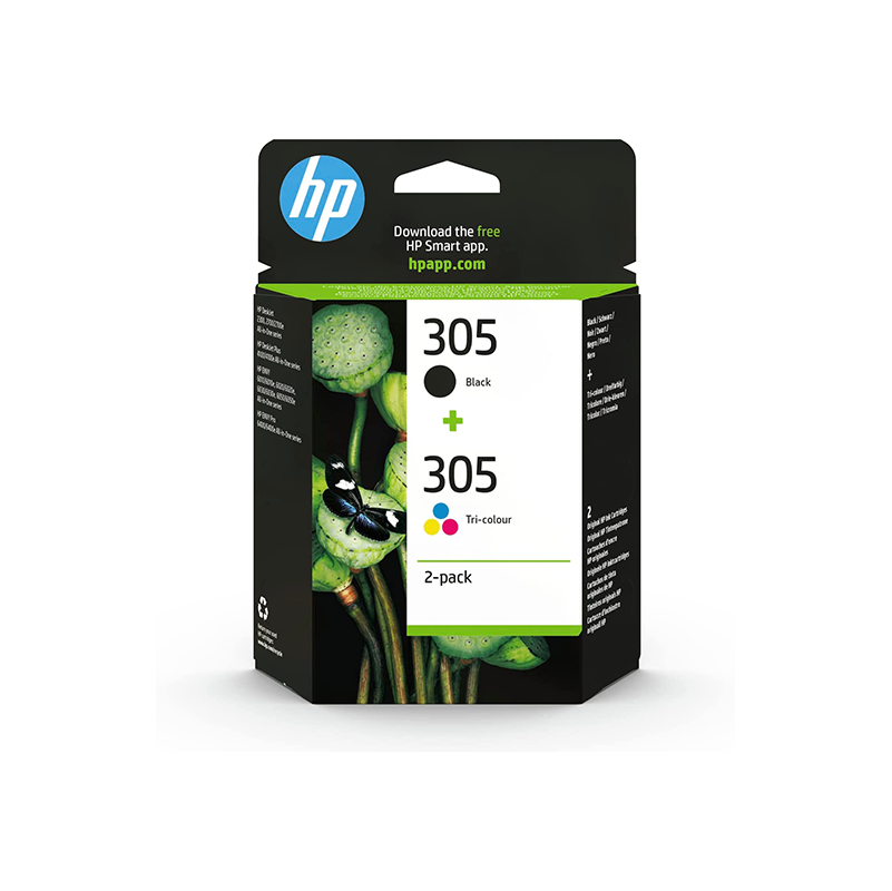 HP 305, Black/Tri-Colour Original Ink Cartridges (6ZD17AE) (Pack of 2)