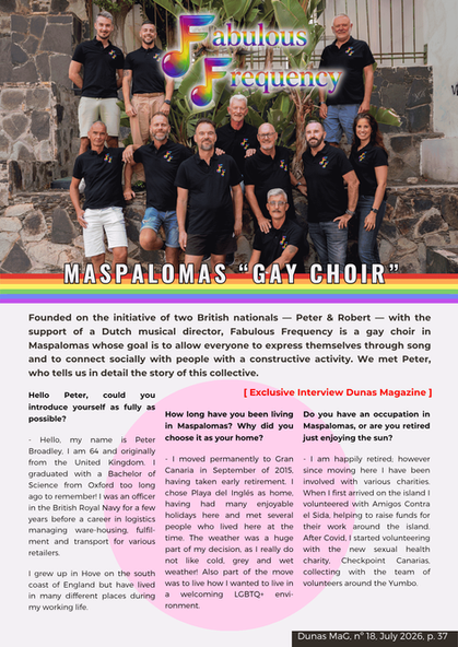Dunas Magazine, Maspalomas Gay News, nº18 - Summer issue, July 2026