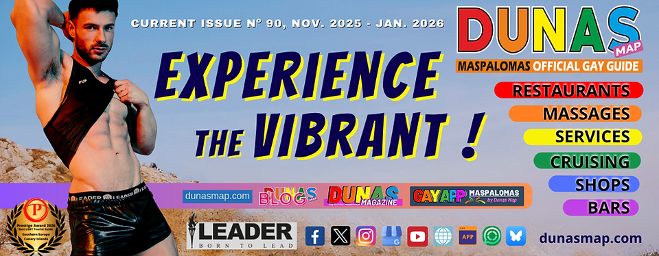 Dunas Map nº 90, Maspalomas Gay Guide, Nov. 2025 - Jan. 2026