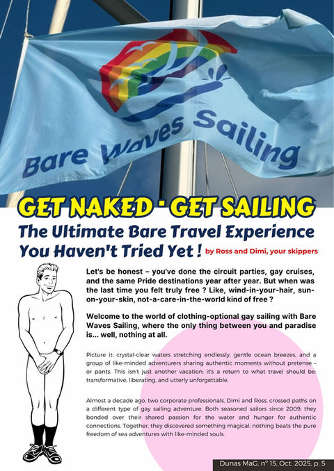Dunas Magazine nº15, Maspalomas Gay News,  Bare Waves Sailing