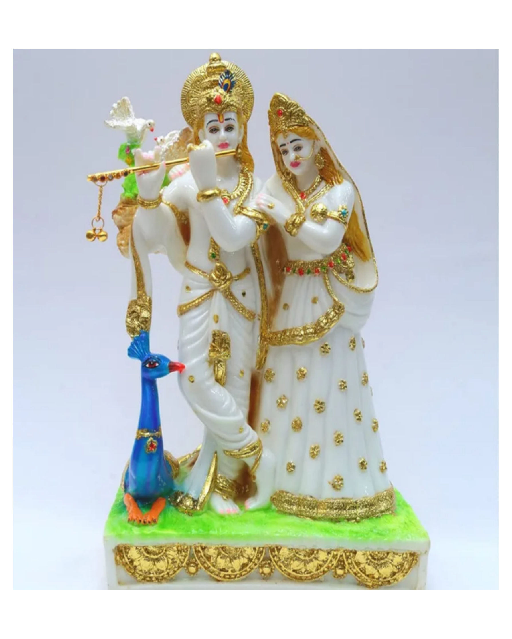 Marble Radha Krishna Peacock