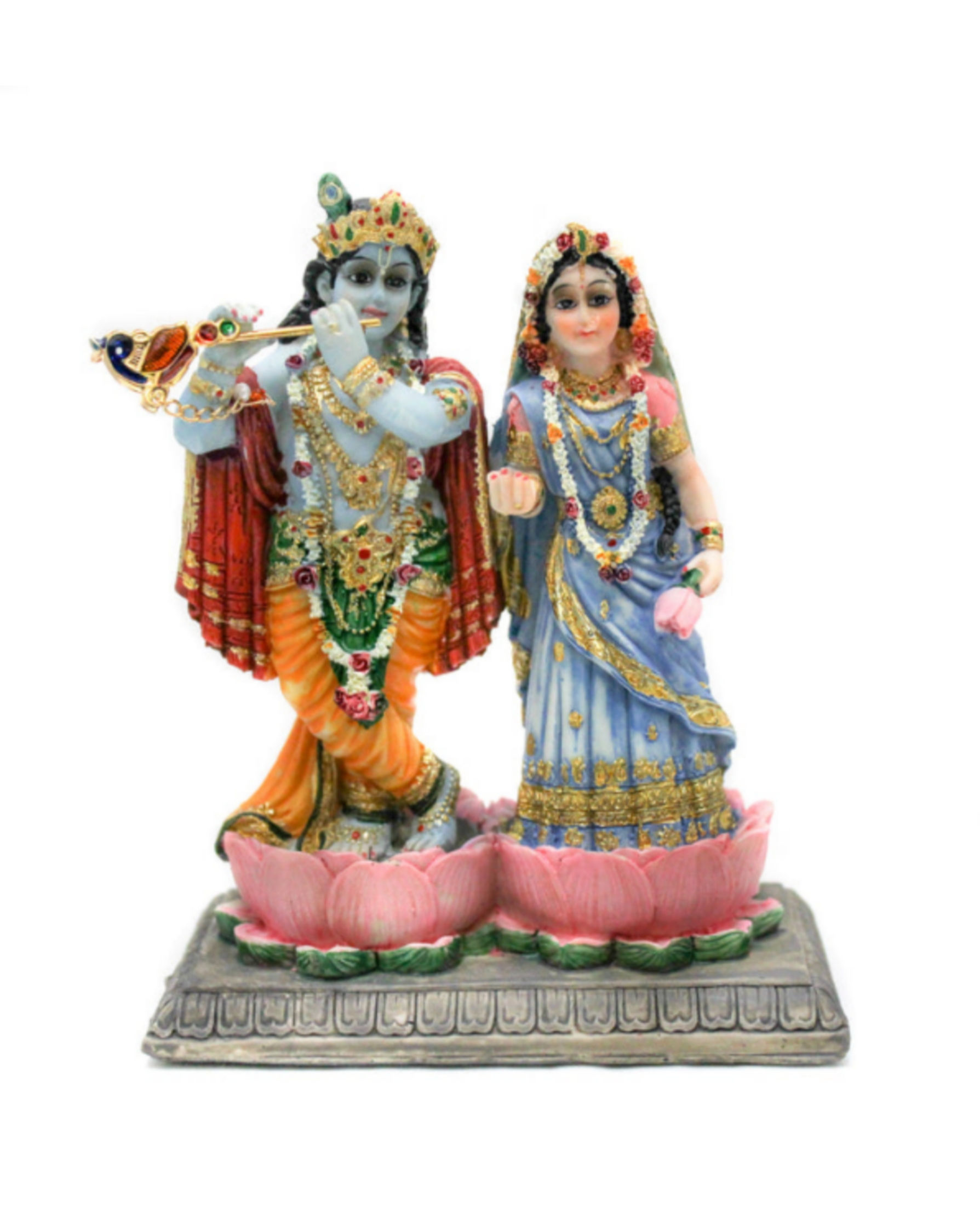 Radha Krishna Separate Lotus (13 Cm)
