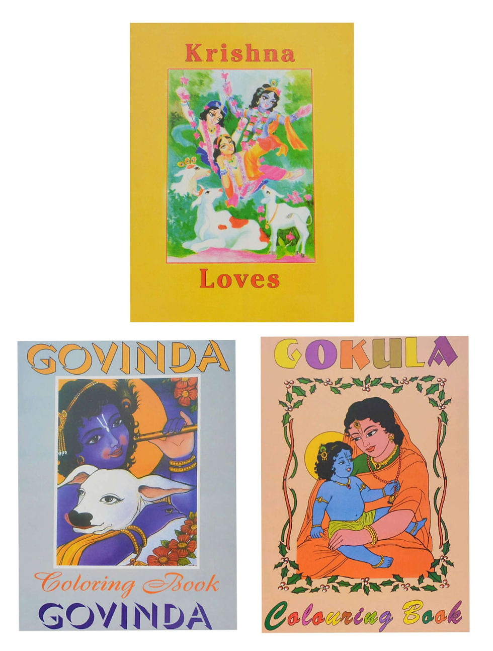 Govinda, Gokula, Krishna Loves  Colouring Book Combo