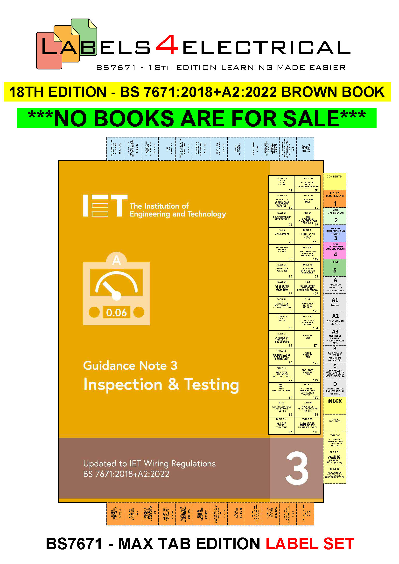 GN3  2391 MAX TAB EDITION BS7671 PAGE TABS
