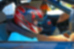 A camper gets ready for a ride-along with Mack Tatum at Carteret County Speedway. (Andy Marquis photo)