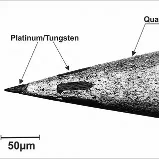 4 platinum/tungsten cores, quartz insulated