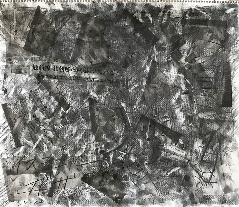 Do not kill 24-1  紙 木炭 墨 鉛筆  53.0 × 45.5 cm  2024
