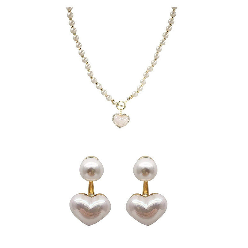 Thumbnail: Pearl Heart Elegance Necklace
