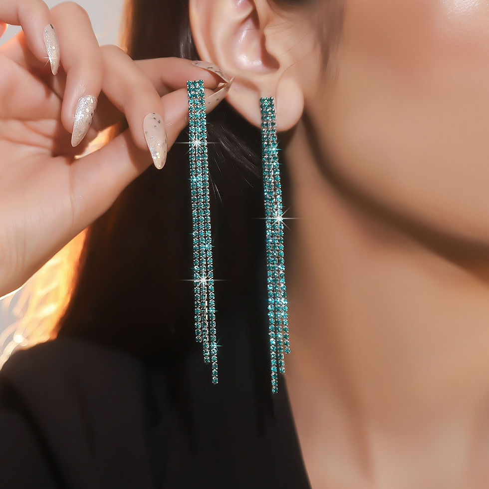 Thumbnail: Crystal Cascade Drop Earrings