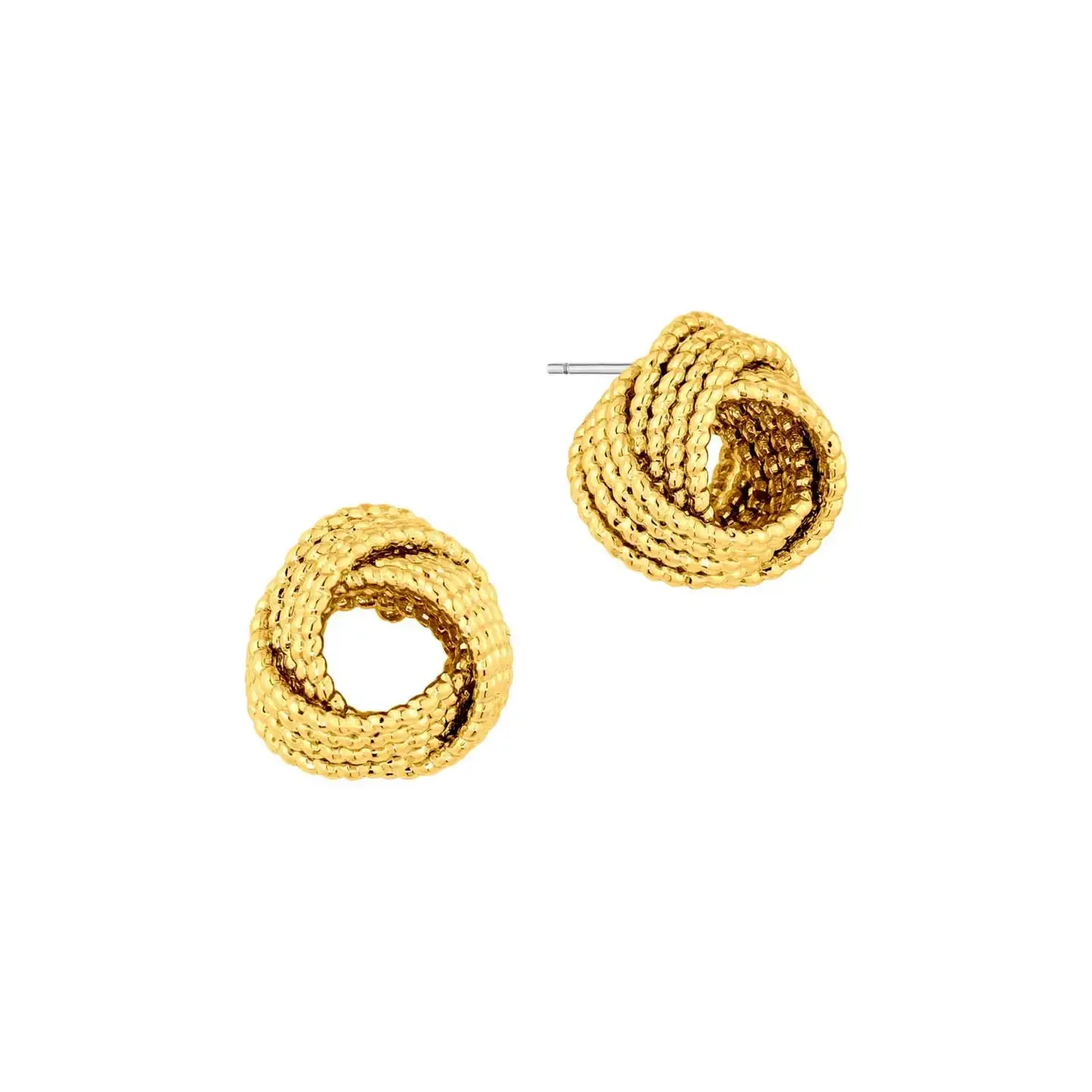 Gold Textured Knot Stud Earring
