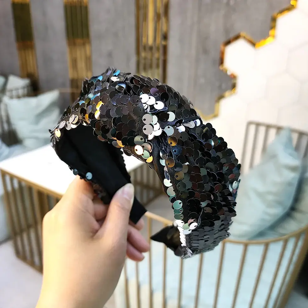 Sequin knotted headband