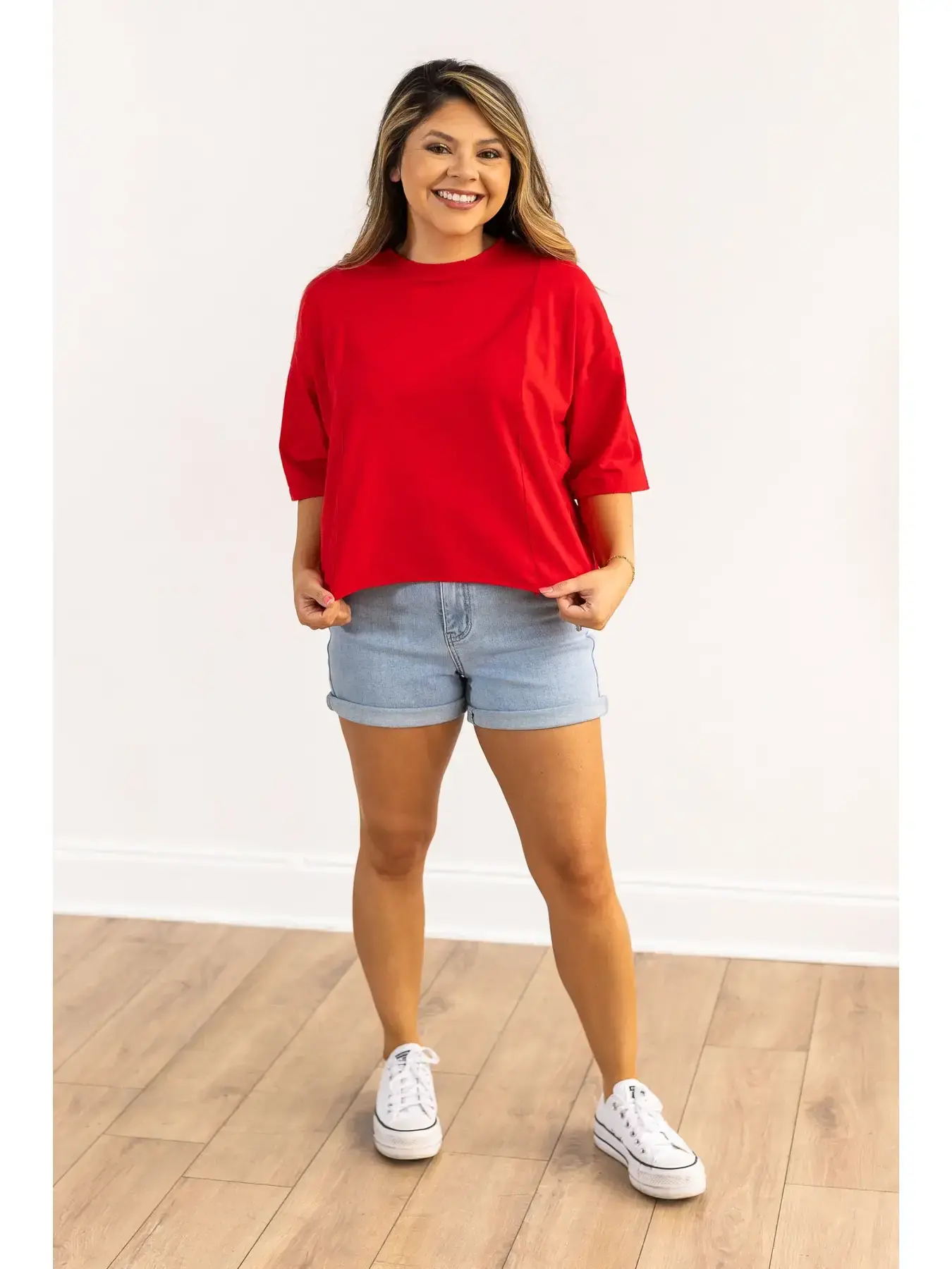Red boxy top