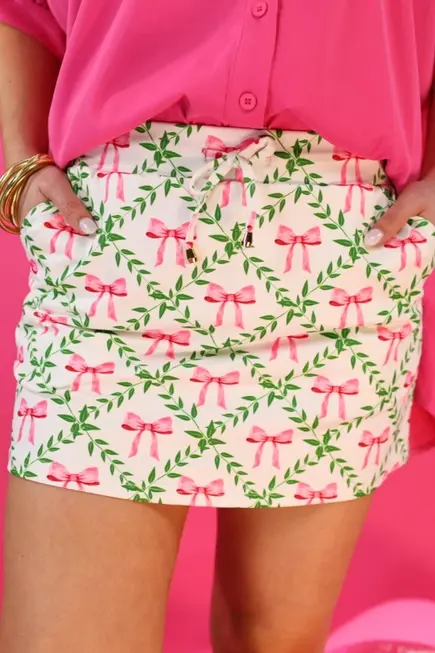Green/pink pickleball or tennis skirt