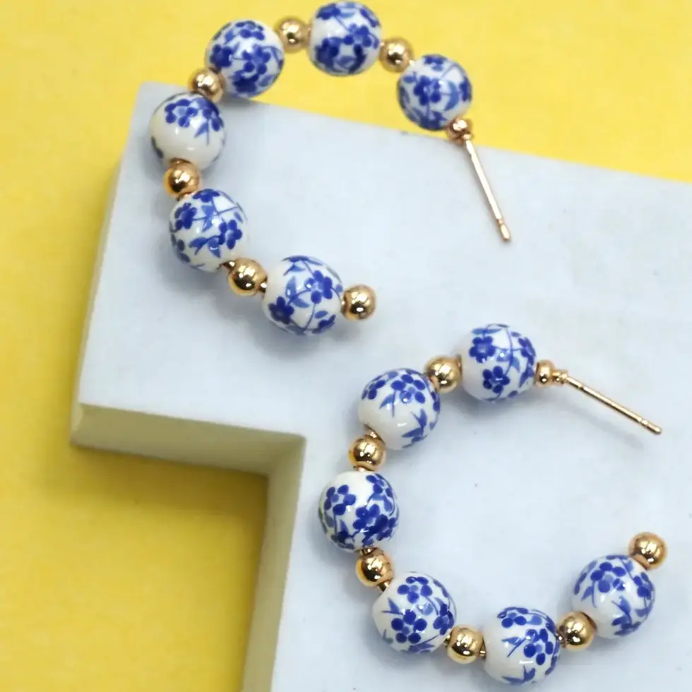 Porcelain hoops earrings tarnish free