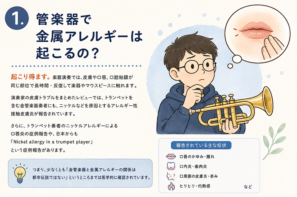 管楽器で金属アレルギーは起こるの?の解説図