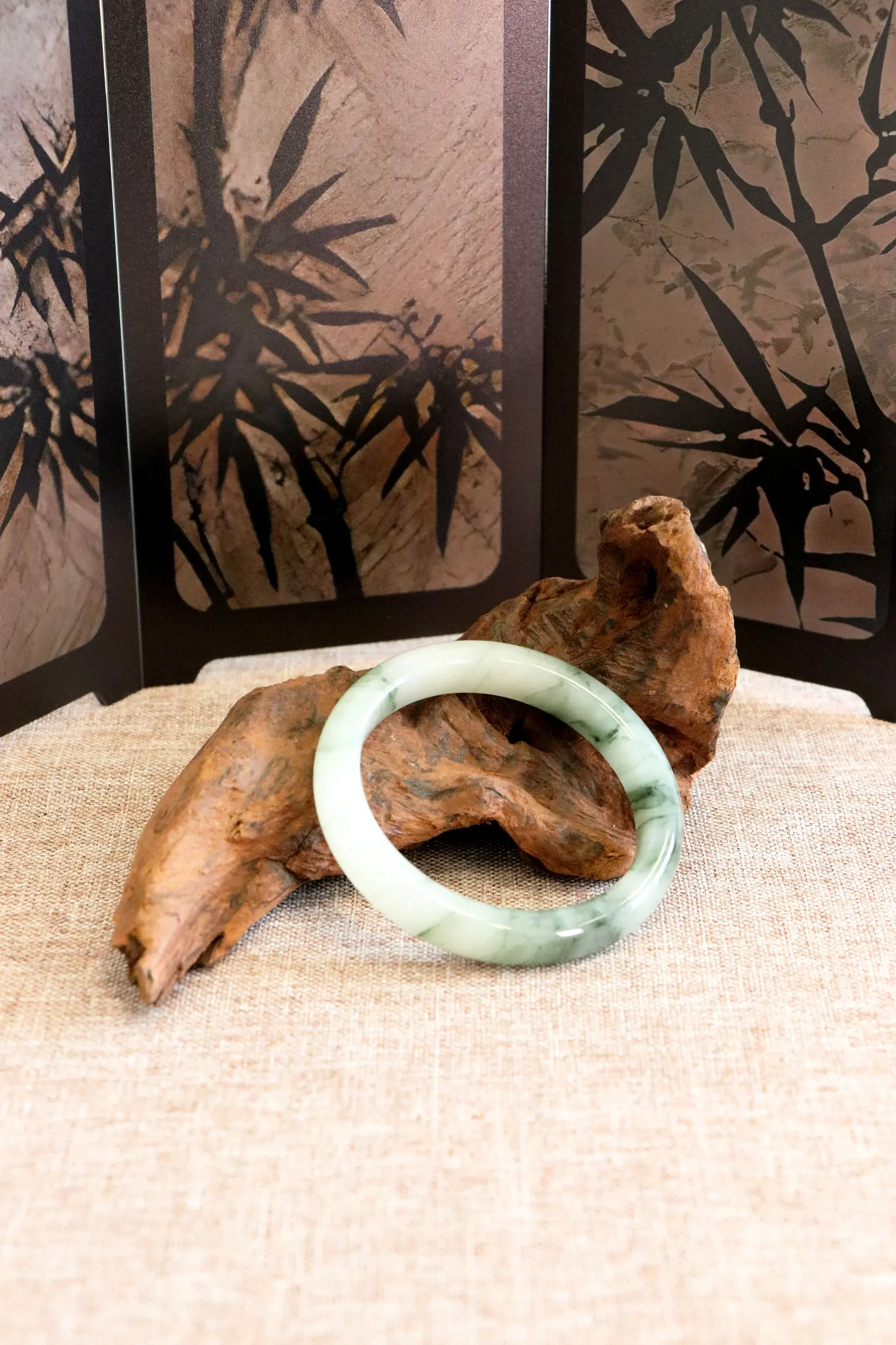 Ink Jade Tianshan Jade Bangle 碧墨天山翠手鐲