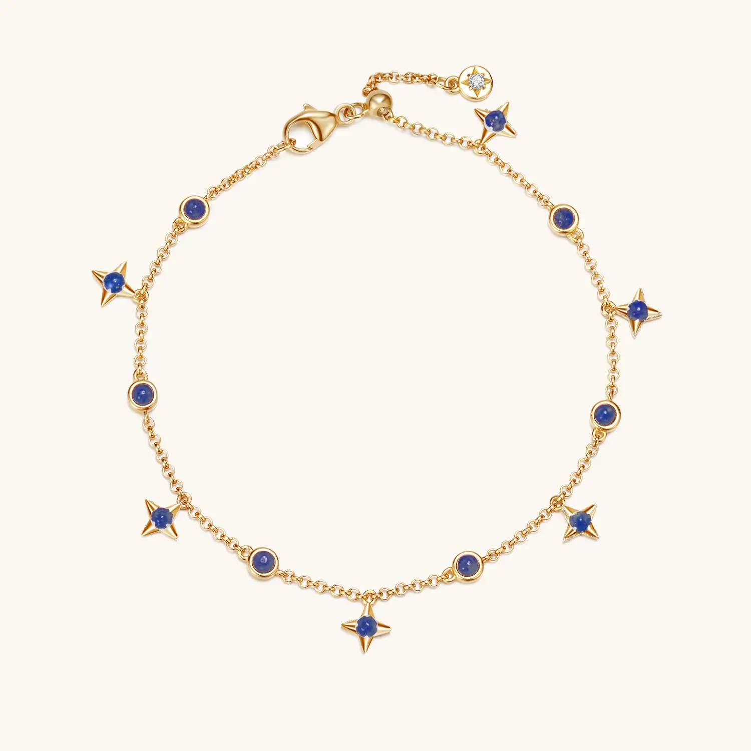 Starry Night Callisto Lazuli Lapis Bracelet In 18K Yellow Gold Vermeil