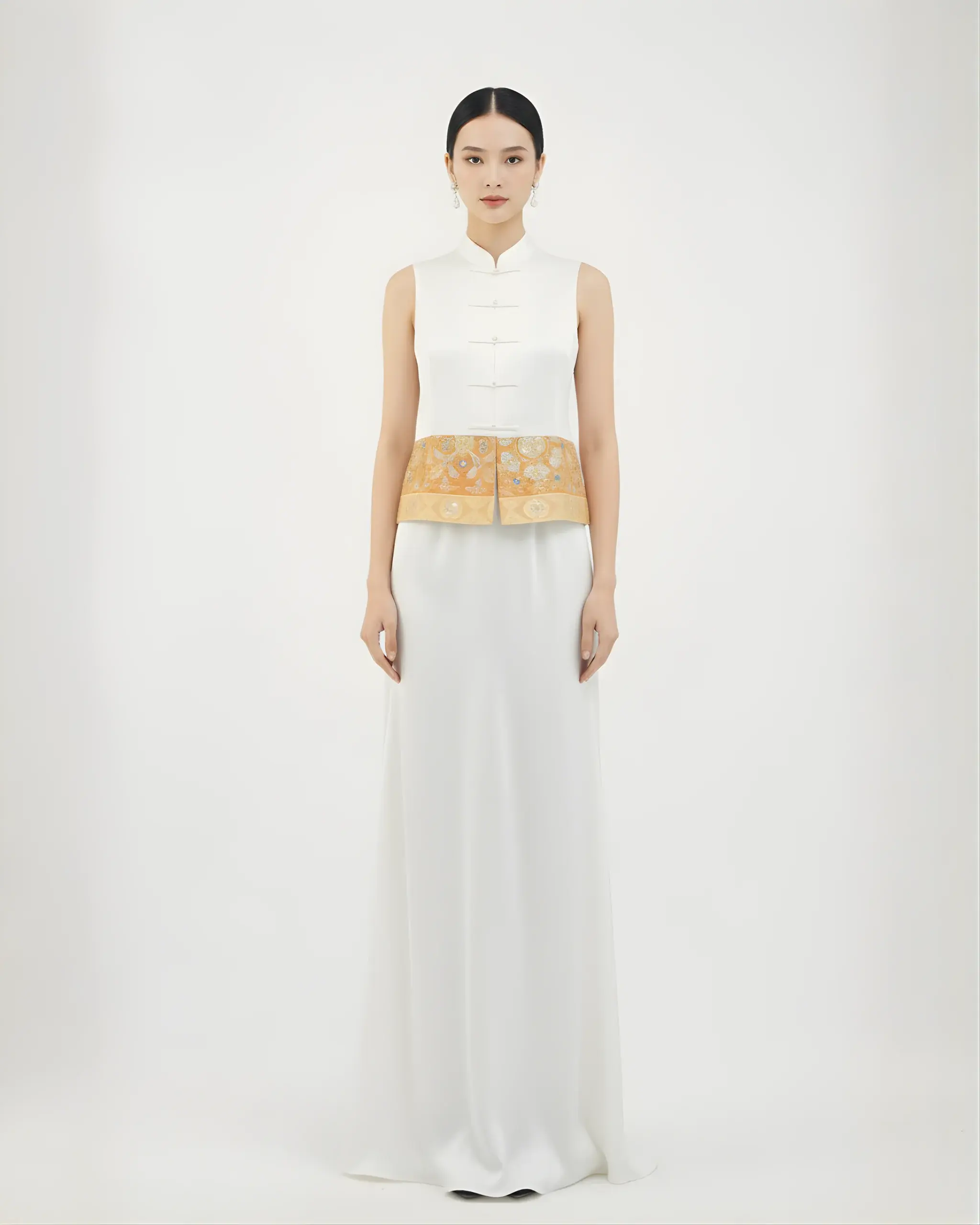 "Huameng" Nishijin Brocade Panel Vest (Exclusive Piece) 華夢西陣織拼接馬甲（孤品）