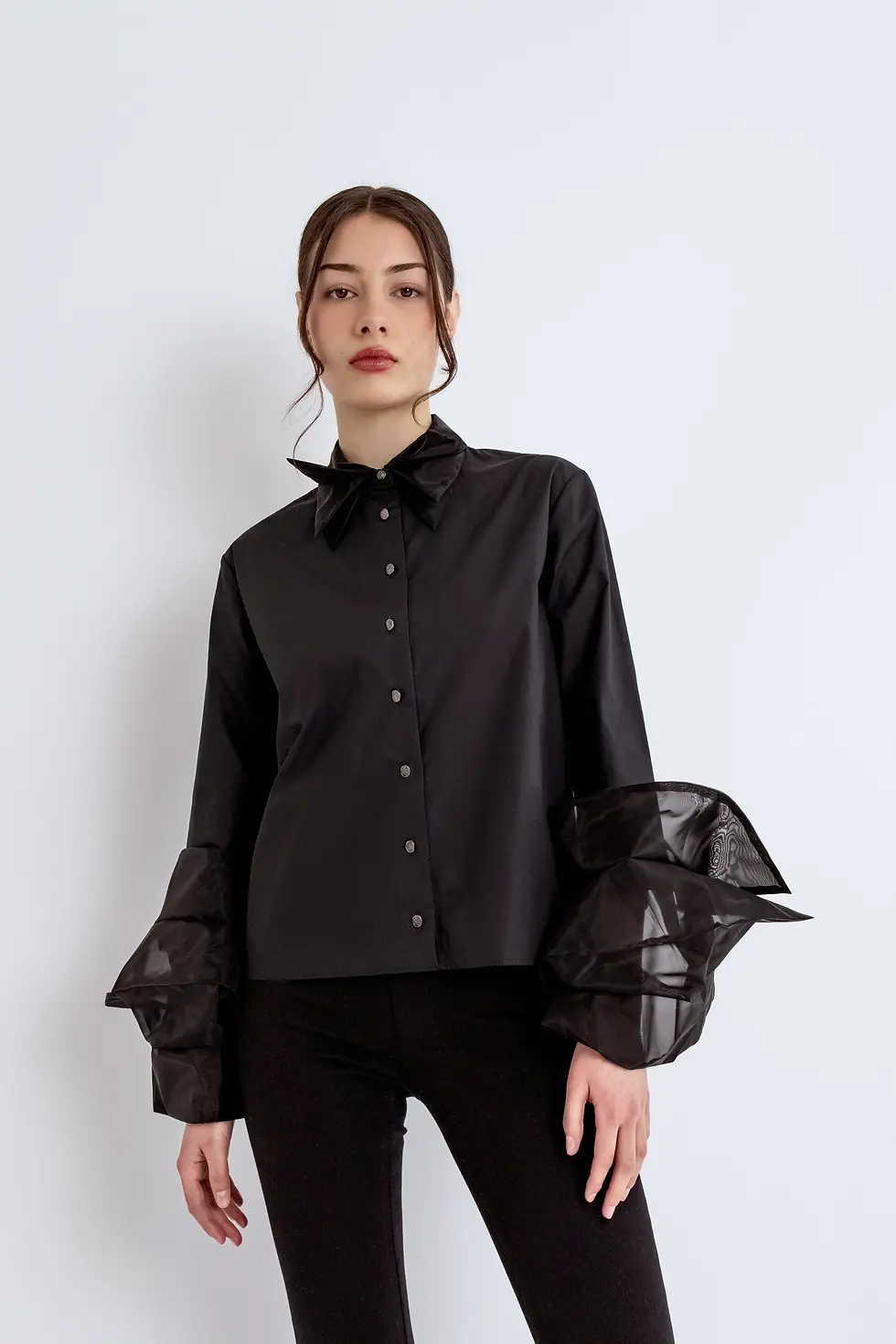 Thumbnail: Organza Simple Shirt - Black