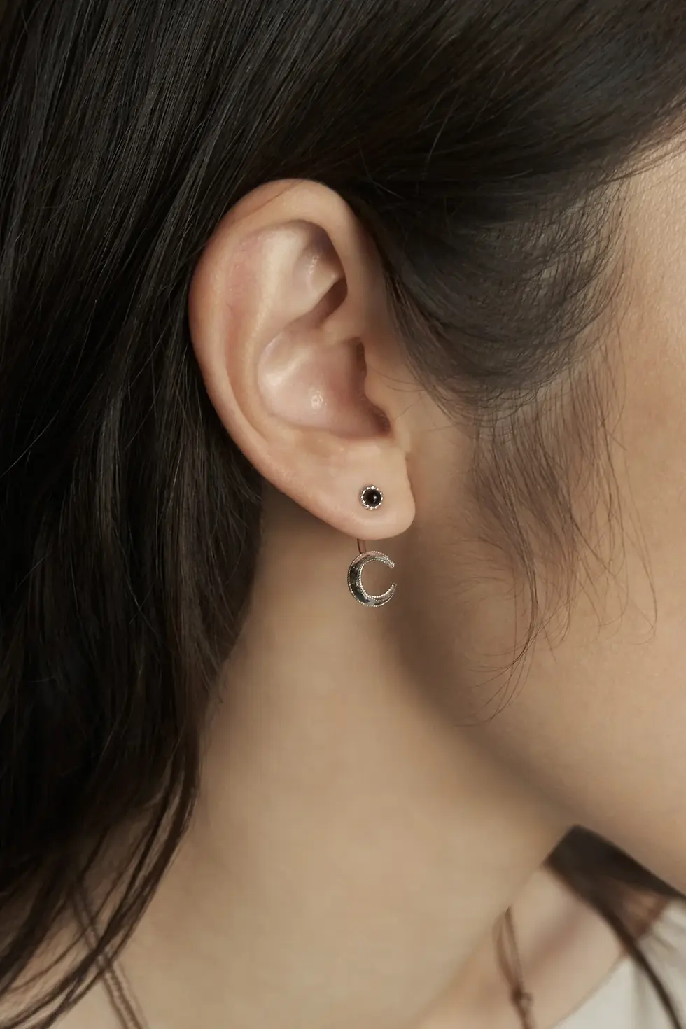 Thumbnail: MOON & STAR TIGER'S EYE STUD EARRINGS